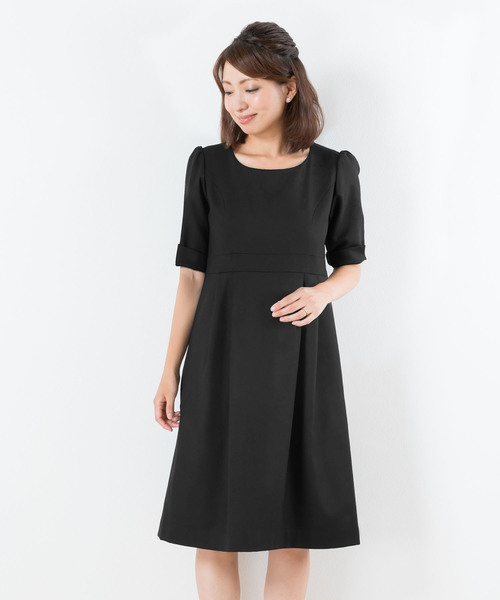 SweetMommy（スウィートマミー）の「メリノウール フォーマル マタニティワンピース [産前産後] [日本製]（マタニティウェア/グッズ・レディース・ブラック/ネイビー・LL/S/M/L）」の4枚目の写真