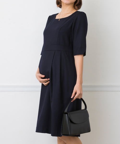 SweetMommy（スウィートマミー）の「メリノウール フォーマル マタニティワンピース [産前産後] [日本製]（マタニティウェア/グッズ・レディース・ブラック/ネイビー・LL/S/M/L）」の8枚目の写真