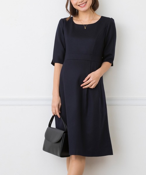 SweetMommy（スウィートマミー）の「メリノウール フォーマル マタニティワンピース [産前産後] [日本製]（マタニティウェア/グッズ・レディース・ブラック/ネイビー・LL/S/M/L）」の9枚目の写真
