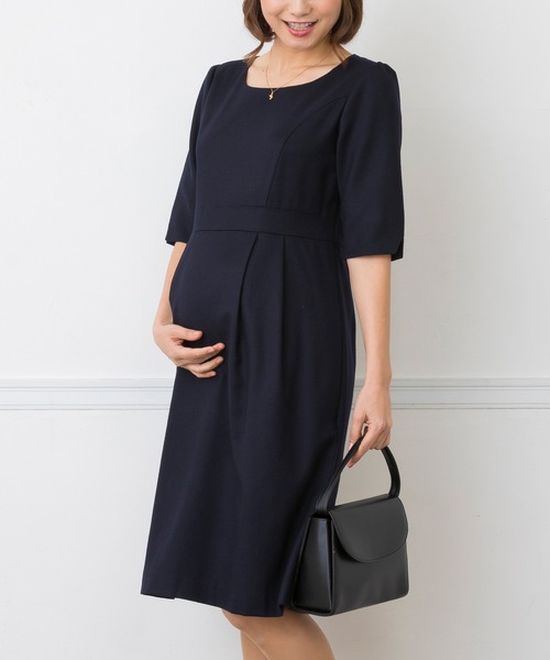 SweetMommy（スウィートマミー）の「メリノウール フォーマル マタニティワンピース [産前産後] [日本製]（マタニティウェア/グッズ・レディース・ブラック/ネイビー・LL/S/M/L）」の10枚目の写真