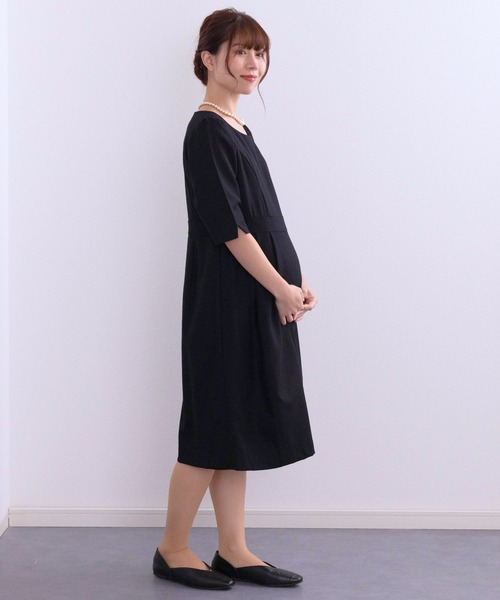 SweetMommy（スウィートマミー）の「メリノウール フォーマル マタニティワンピース [産前産後] [日本製]（マタニティウェア/グッズ・レディース・ブラック/ネイビー・LL/S/M/L）」の17枚目の写真