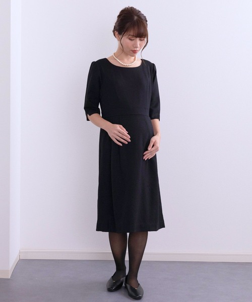 SweetMommy（スウィートマミー）の「メリノウール フォーマル マタニティワンピース [産前産後] [日本製]（マタニティウェア/グッズ・レディース・ブラック/ネイビー・LL/S/M/L）」の22枚目の写真