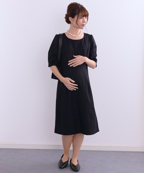 SweetMommy（スウィートマミー）の「メリノウール フォーマル マタニティワンピース [産前産後] [日本製]（マタニティウェア/グッズ・レディース・ブラック/ネイビー・LL/S/M/L）」の21枚目の写真