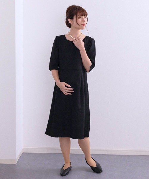 SweetMommy（スウィートマミー）の「メリノウール フォーマル マタニティワンピース [産前産後] [日本製]（マタニティウェア/グッズ・レディース・ブラック/ネイビー・LL/S/M/L）」の16枚目の写真