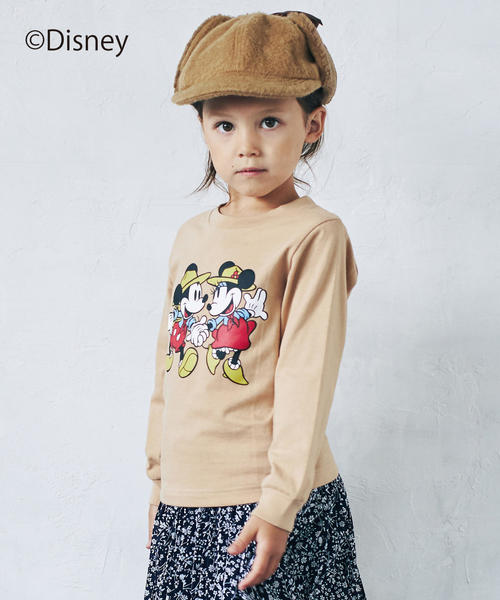 HANES(ヘインズ)の「〔別注〕Hanes(ヘインズ)BEEFY Tシャツロングスリーブ / ディズニー(Tシャツ/カットソー)」|ベージュ