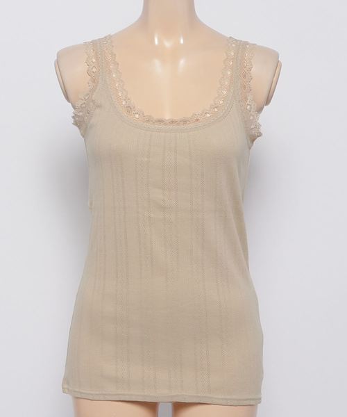 LOWRYS FARM（ローリーズファーム）の「パターンメッシュタンク　806400（タンクトップ・レディース・ブラック/ベージュ/グレー/ブルー/アイボリー・MEDIUM/LARGE）」の5枚目の写真