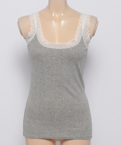 LOWRYS FARM（ローリーズファーム）の「パターンメッシュタンク　806400（タンクトップ・レディース・ブラック/ベージュ/グレー/ブルー/アイボリー・MEDIUM/LARGE）」の4枚目の写真