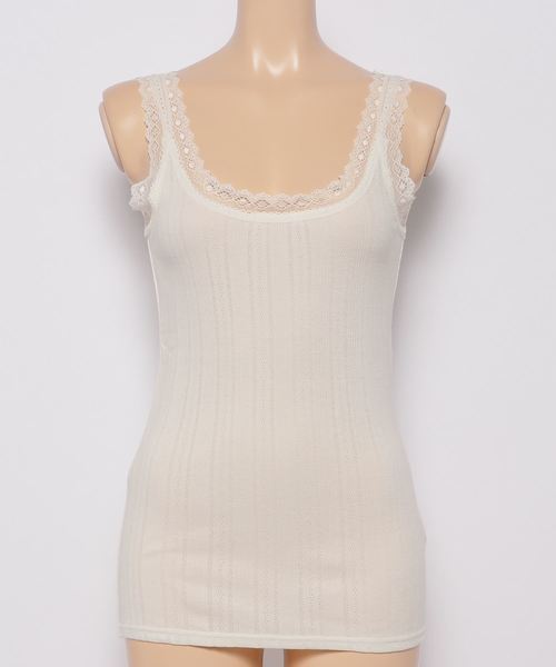 LOWRYS FARM（ローリーズファーム）の「パターンメッシュタンク　806400（タンクトップ・レディース・ブラック/ベージュ/グレー/ブルー/アイボリー・MEDIUM/LARGE）」の2枚目の写真