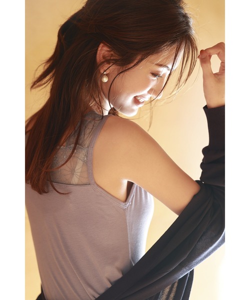 SAISON DE PAPILLON（セゾンドパピヨン）の「レースインナータンクトップ（タンクトップ・レディース・ホワイト/ブラック/ベージュ/ピンク/ブルー・フリー）」の13枚目の写真