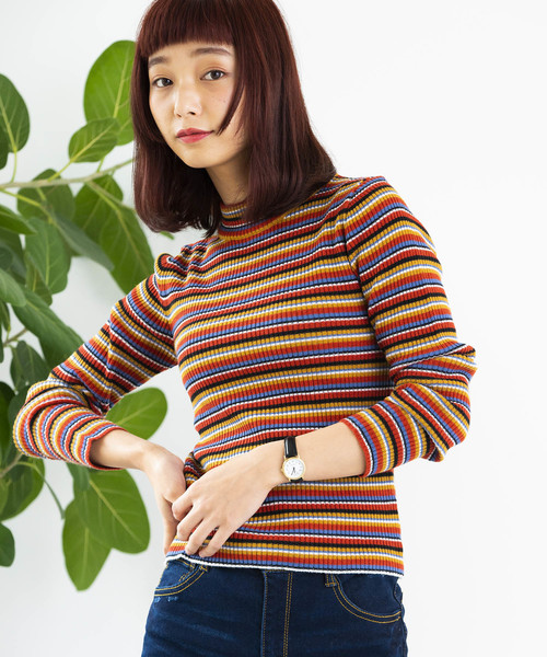 WEGO(ウィゴー)の「WEGO/リブハイネックニット(ニット/セーター・レディース・ブラック/ダークグリーン/ネイビー/ブラウン/オフホワイト/マスタード/杢グレー/ライトピンク/ワイン/ライトベージュ/ホワイト系その他5/ブラウン系その他5/イエロー系その他6/レッド系その他5/オレンジ/パープル/ライム・FREE)」の16枚目の写真