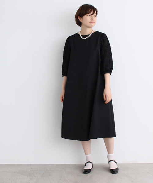 Bulle De Savon ビュルデサボン の ワルツツイル 袖刺繍ワンピース ワンピース Wear