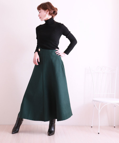 Sawa a la mode（サワアラモード）の「カッティングが美しいロングスカート（スカート・レディース・グリーン・FREE）」の8枚目の写真