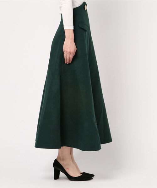 Sawa a la mode（サワアラモード）の「カッティングが美しいロングスカート（スカート・レディース・グリーン・FREE）」の2枚目の写真