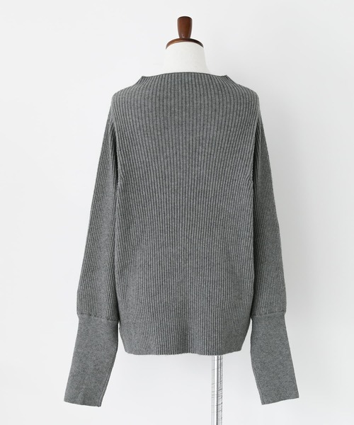 n'OrLABEL(ノアールレーベル)の「『パフスリーブデザインリブニット』(ニット/セーター・レディース・チャコールグレー/ブラック/レッド/アイボリー/ダークグリーン/ピンクベージュ/ブルー・FREE)」の14枚目の写真