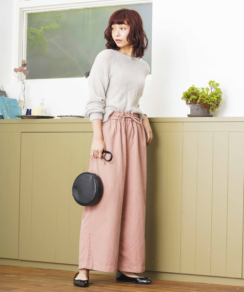 WEGO（ウィゴー）の「WEGO/ピーチサテンワイドパンツ（その他パンツ・レディース・ライトピンク/ブラック/サックスブルー/キャメル・MEDIUM/LARGE/SMALL）」の19枚目の写真