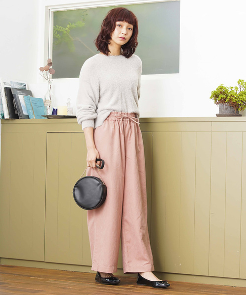 WEGO（ウィゴー）の「WEGO/ピーチサテンワイドパンツ（その他パンツ・レディース・ライトピンク/ブラック/サックスブルー/キャメル・MEDIUM/LARGE/SMALL）」の22枚目の写真