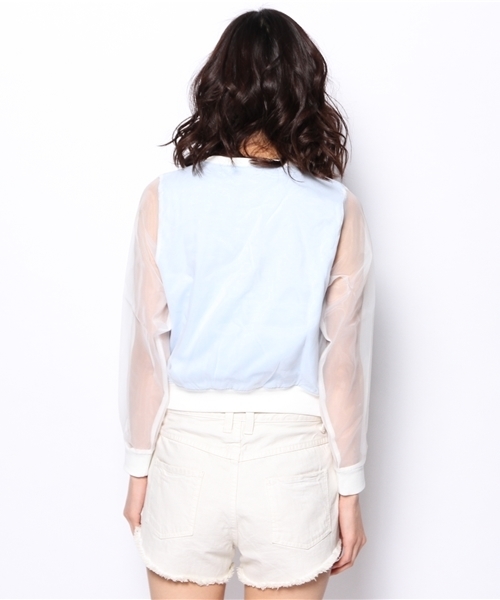 WEGO（ウィゴー）の「WEGO/オーガンジープリントスウェット（スウェット・レディース・オフホワイト/ブラック/サックスブルー・FREE）」の11枚目の写真