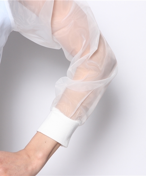 WEGO（ウィゴー）の「WEGO/オーガンジープリントスウェット（スウェット・レディース・オフホワイト/ブラック/サックスブルー・FREE）」の5枚目の写真