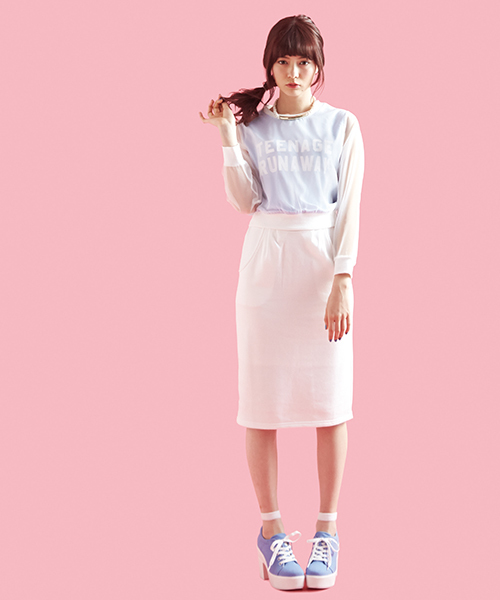 WEGO（ウィゴー）の「WEGO/オーガンジープリントスウェット（スウェット・レディース・オフホワイト/ブラック/サックスブルー・FREE）」の8枚目の写真