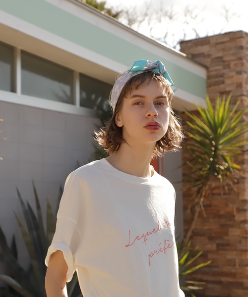 natural couture（ナチュラルクチュール）の「パターン柄スカーフ（ストール/ショール・レディース・オレンジ/ブルー・FREE）」の3枚目の写真