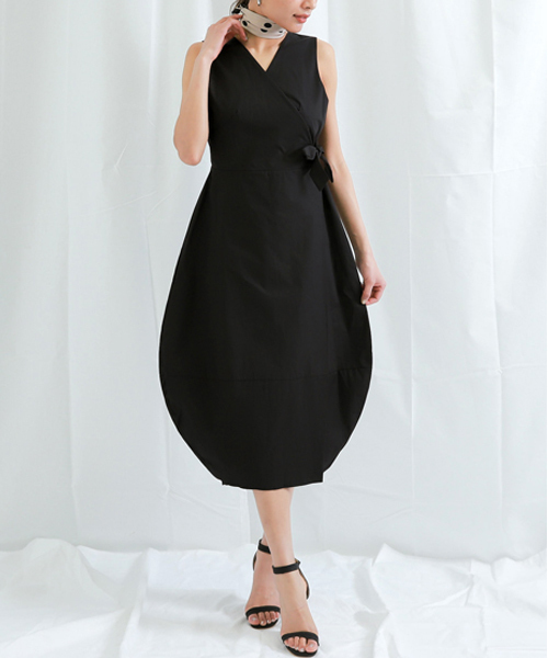 Made In ワンピース セール カシュクールバルーンシルエットワンピース ワンピース Settimissimo セッティミッシモ のファッション ワンピース In Italy