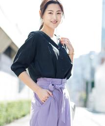 BEAUTY&YOUTH UNITED ARROWS | BY カラーリネンVネックブラウス -手洗い可能-(シャツ/ブラウス)