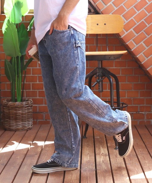 ８(eight)（エイト）の「デニムペインターパンツ（デニムパンツ・メンズ・ブラック/インディゴブルー/ブルー/オフホワイト/その他1/その他2/グリーン/ブラック系その他/オレンジ/パープル/レッド/ホワイト系その他/ブラック系その他2/ブラック系その他3/ライトインディゴブルー/ブラック系その他4/ライトグレー/ネイビー/ブルー系その他/チャコール/ベージュ/ブラック系その他5/サックスブルー/オリーブ・MEDIUM/LARGE/X-LARGE）」の19枚目の写真