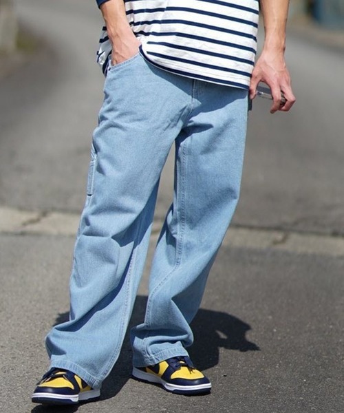 ８(eight)（エイト）の「デニムペインターパンツ（デニムパンツ・メンズ・ブラック/インディゴブルー/ブルー/オフホワイト/その他1/その他2/グリーン/ブラック系その他/オレンジ/パープル/レッド/ホワイト系その他/ブラック系その他2/ブラック系その他3/ライトインディゴブルー/ブラック系その他4/ライトグレー/ネイビー/ブルー系その他/チャコール/ベージュ/ブラック系その他5/サックスブルー/オリーブ・MEDIUM/LARGE/X-LARGE）」の17枚目の写真