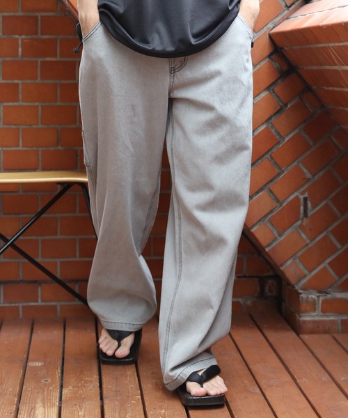 ８(eight)（エイト）の「デニムペインターパンツ（デニムパンツ・メンズ・ブラック/インディゴブルー/ブルー/オフホワイト/その他1/その他2/グリーン/ブラック系その他/オレンジ/パープル/レッド/ホワイト系その他/ブラック系その他2/ブラック系その他3/ライトインディゴブルー/ブラック系その他4/ライトグレー/ネイビー/ブルー系その他/チャコール/ベージュ/ブラック系その他5/サックスブルー/オリーブ・MEDIUM/LARGE/X-LARGE）」の6枚目の写真