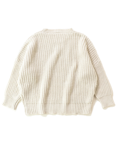 devirock（デビロック）の「畦編みビッグニット（ニット/セーター・キッズ・ダークグリーン/パープル系その他/スモークピンク/モカ/マスタード/アイボリー/スミクロ/ブルー系その他/ネイビー/ベージュ・110cm/100cm/120cm/130cm/140cm/150cm/160cm）」の13枚目の写真