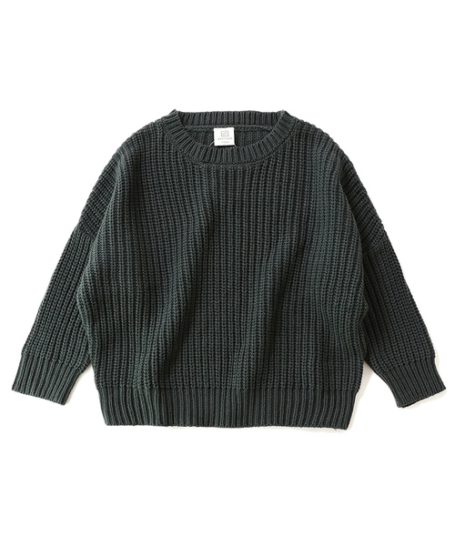 devirock（デビロック）の「畦編みビッグニット（ニット/セーター・キッズ・ダークグリーン/パープル系その他/スモークピンク/モカ/マスタード/アイボリー/スミクロ/ブルー系その他/ネイビー/ベージュ・110cm/100cm/120cm/130cm/140cm/150cm/160cm）」の17枚目の写真