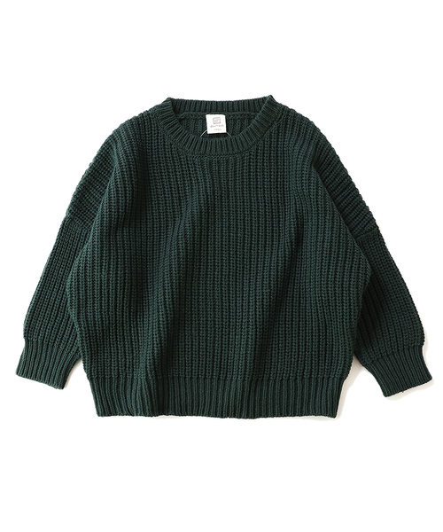 devirock（デビロック）の「畦編みビッグニット（ニット/セーター・キッズ・ダークグリーン/パープル系その他/スモークピンク/モカ/マスタード/アイボリー/スミクロ/ブルー系その他/ネイビー/ベージュ・110cm/100cm/120cm/130cm/140cm/150cm/160cm）」の20枚目の写真