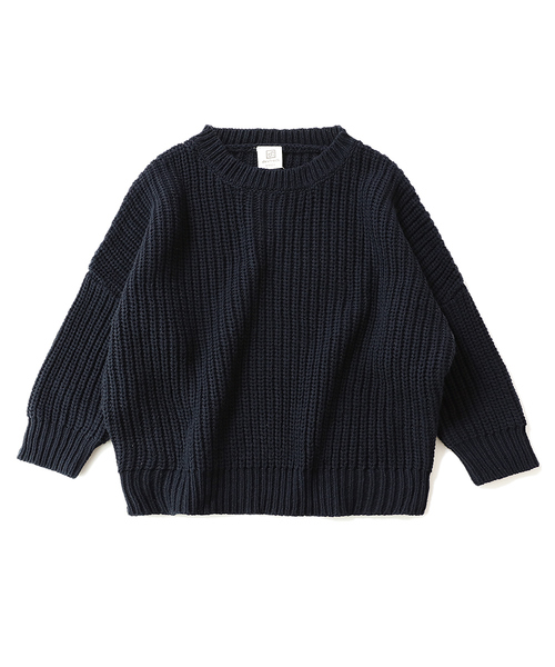 devirock（デビロック）の「畦編みビッグニット（ニット/セーター・キッズ・ダークグリーン/パープル系その他/スモークピンク/モカ/マスタード/アイボリー/スミクロ/ブルー系その他/ネイビー/ベージュ・110cm/100cm/120cm/130cm/140cm/150cm/160cm）」の21枚目の写真