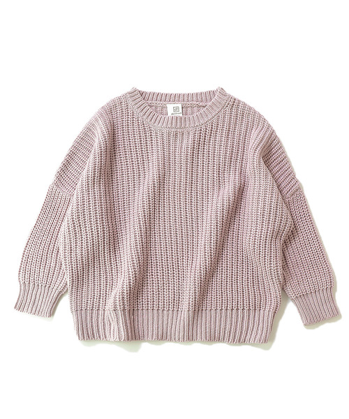 devirock（デビロック）の「畦編みビッグニット（ニット/セーター・キッズ・ダークグリーン/パープル系その他/スモークピンク/モカ/マスタード/アイボリー/スミクロ/ブルー系その他/ネイビー/ベージュ・110cm/100cm/120cm/130cm/140cm/150cm/160cm）」の14枚目の写真