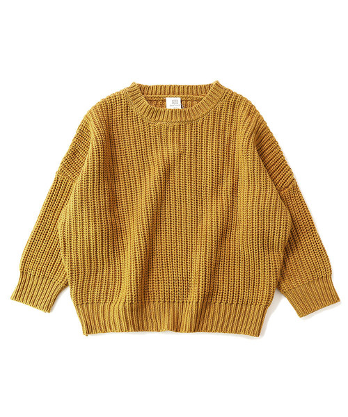 devirock（デビロック）の「畦編みビッグニット（ニット/セーター・キッズ・ダークグリーン/パープル系その他/スモークピンク/モカ/マスタード/アイボリー/スミクロ/ブルー系その他/ネイビー/ベージュ・110cm/100cm/120cm/130cm/140cm/150cm/160cm）」の15枚目の写真