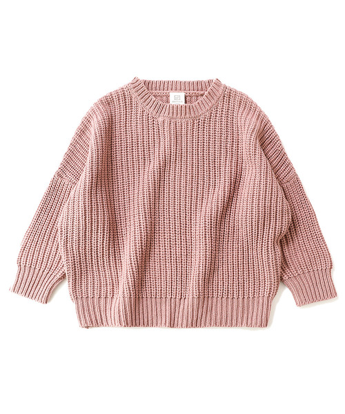 devirock（デビロック）の「畦編みビッグニット（ニット/セーター・キッズ・ダークグリーン/パープル系その他/スモークピンク/モカ/マスタード/アイボリー/スミクロ/ブルー系その他/ネイビー/ベージュ・110cm/100cm/120cm/130cm/140cm/150cm/160cm）」の16枚目の写真