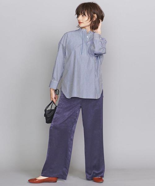 BEAUTY&YOUTH UNITED ARROWS（ビューティーアンドユースユナイテッドアローズ）の「BY スウェードライクサテンワイドパンツо（その他パンツ・レディース・ネイビー/その他1/オリーブ・SMALL/MEDIUM）」の14枚目の写真