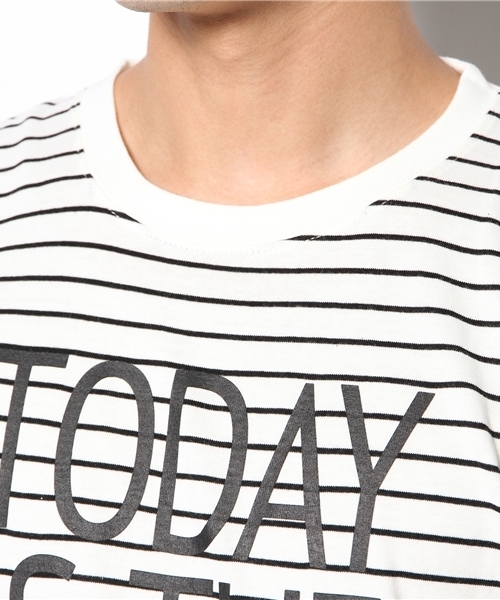 WEGO（ウィゴー）の「WEGO/メッセージロングカットソー（Tシャツ/カットソー・メンズ・ホワイト/ホワイト系その他・MEDIUM/LARGE）」の3枚目の写真