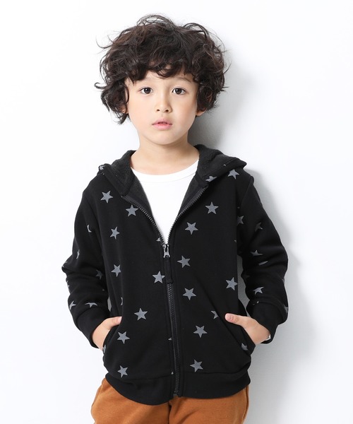 devirock(デビロック)の「プリント裏シャギージップパーカー(パーカー・キッズ・カモフラージュ/ブラック系その他/レオパード/ブラック系その他2・150cm/160cm/80cm/90cm/110cm/100cm/120cm/130cm/140cm)」の3枚目の写真