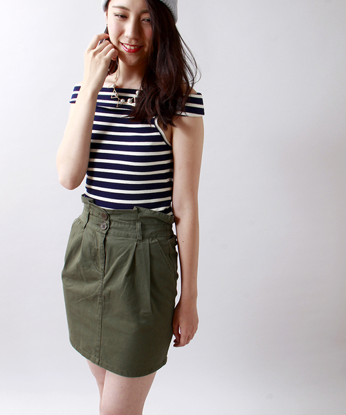 WEGO（ウィゴー）の「WEGO/チノコクーンスカート（スカート・レディース・ライトブラウン/カーキ/レッド/その他1・FREE）」の2枚目の写真