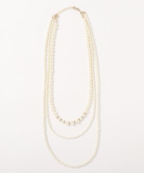 Cupid Heart（キューピッドハート）の「【Cupid Heart】結婚式アクセ マルチウェイ3連パールネックレス（ネックレス・レディース・ベージュ・MEDIUM）」の7枚目の写真