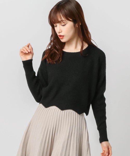 セール 裾スカラップあぜニット ニット セーター トップス Lodispotto ロディスポット のファッション