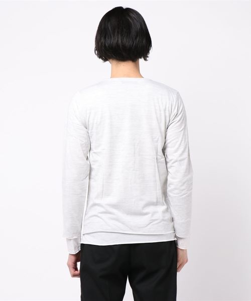 Bling Leads(ブリングリーズ)の「《Bl》アンサンブルVネック長袖Tシャツ(Tシャツ/カットソー・メンズ・ホワイト/ブラック/ネイビー/グレー/ワインレッド・MEDIUM/LARGE/X-LARGE)」の7枚目の写真