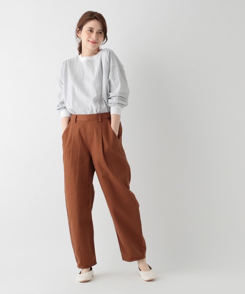 studio CLIP（スタディオクリップ）の「【リンネル5月号掲載】ロールアップゆったりスラウチパンツ（その他パンツ・レディース・アイボリー/ブラウン/ベージュ/ネイビー/ラベンダー・SMALL/LARGE/MEDIUM）」の11枚目の写真