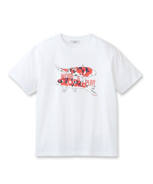TAKEO KIKUCHI(タケオキクチ)の「2020錦鯉 Tシャツ(Tシャツ/カットソー・メンズ・レッド系1/ホワイト・03/01/02)」の3枚目の写真