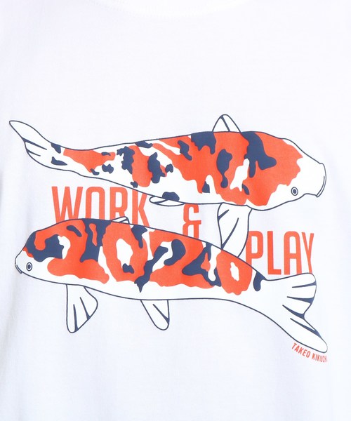 TAKEO KIKUCHI(タケオキクチ)の「2020錦鯉 Tシャツ(Tシャツ/カットソー・メンズ・レッド系1/ホワイト・03/01/02)」の6枚目の写真