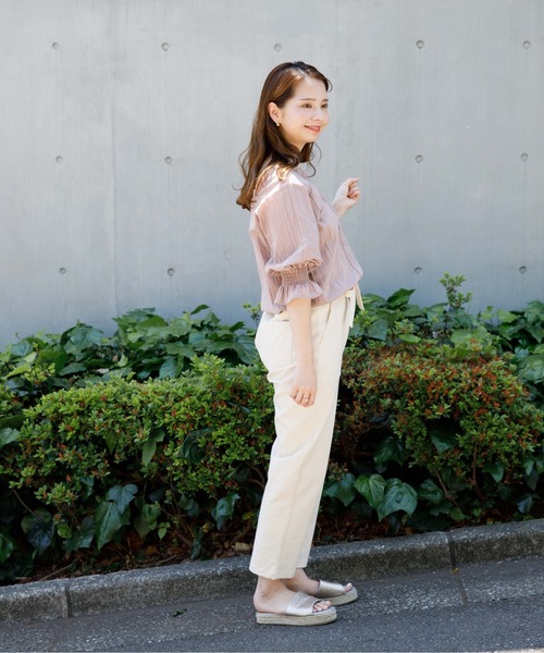 flower（フラワー）の「レディーレースブラウス（シャツ/ブラウス・レディース・アイボリー/ピンクベージュ・FREE）」の6枚目の写真