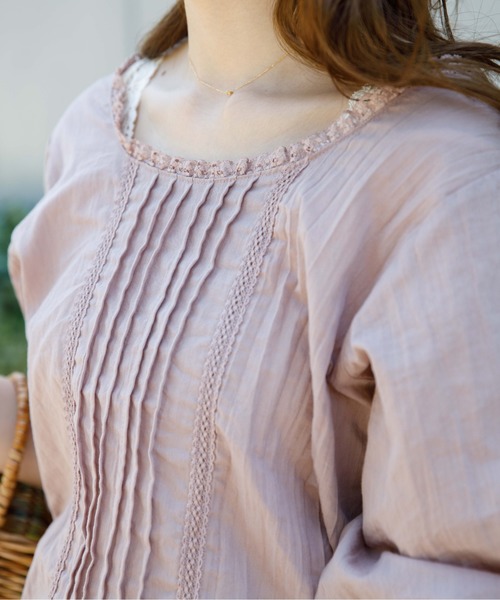 flower（フラワー）の「レディーレースブラウス（シャツ/ブラウス・レディース・アイボリー/ピンクベージュ・FREE）」の10枚目の写真