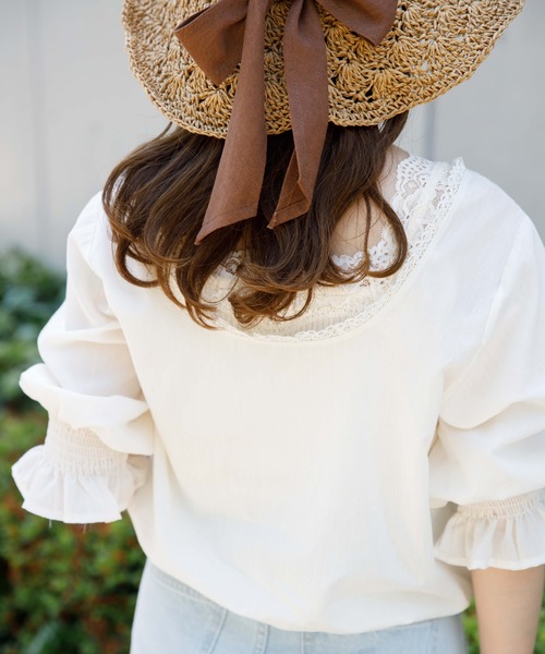 flower（フラワー）の「レディーレースブラウス（シャツ/ブラウス・レディース・アイボリー/ピンクベージュ・FREE）」の18枚目の写真