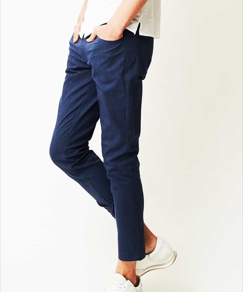MICHEL KLEIN HOMME   （ミッシェルクランオム）の「クロップドパンツ（C-MAXオックス）（その他パンツ・メンズ・ベージュ/グレー/ブルー・MEDIUM/LARGE/X-LARGE）」の3枚目の写真
